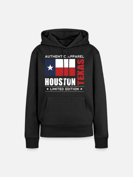 Houston - Frauen Premium Bio Hoodie - Schwarz