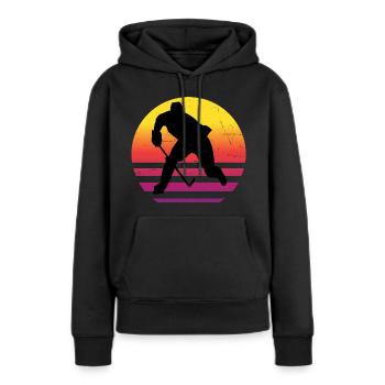 Hockey sur glace Joueur de hockey sur glace Hockey sur glace Hockey sur glace - Sweat à capuche Premium bio Femme - noir - Devant - Julia (174cm)