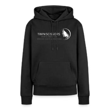 Twin Scissors Sylt Logo - Frauen Premium Bio Hoodie - Schwarz - Vorne - Julia (174cm)