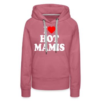 I love hot mamis - Sweat à capuche Premium bio Femme - mauve - Devant - Isabella (175cm)