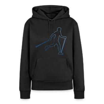 Marcheur nordique Marche nordique Marche nordique - Sweat à capuche Premium bio Femme - noir - Devant - Julia (174cm)