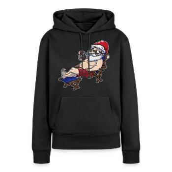 Nikolaus vacances d'été - Sweat à capuche Premium bio Femme - noir - Devant - Julia (174cm)
