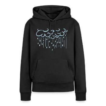 Donnerwetter - Rain - Cloud - Clouds - Gift - Women’s Premium Organic Hoodie - black - Front - Julia (174cm)