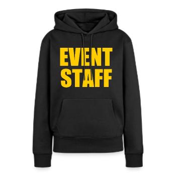 Event staff - Sweat à capuche Premium bio Femme - noir - Devant - Julia (174cm)