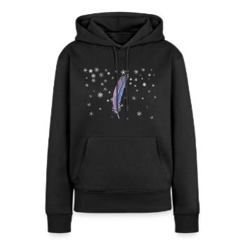 Source - Sweat à capuche Premium bio Femme - noir - Devant - Julia (174cm)