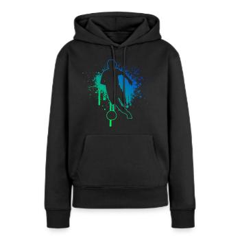 Football Football Football Masculin Match de football - Sweat à capuche Premium bio Femme - noir - Devant - Julia (174cm)