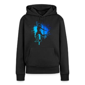 Fussballspielen Fussballer Fussballspieler - Frauen Premium Bio Hoodie - Schwarz - Vorne - Julia (174cm)