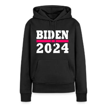 Joe biden 2024 - Sweat à capuche Premium bio Femme - noir - Devant - Julia (174cm)