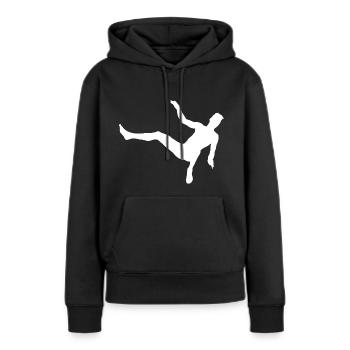 Blob d’eau - Sweat à capuche Premium bio Femme - noir - Devant - Julia (174cm)