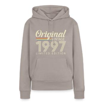 Vintage 1997 Vintage Retro Birthday Gift - Women’s Premium Organic Hoodie - taupe - Front - Julia (174cm)