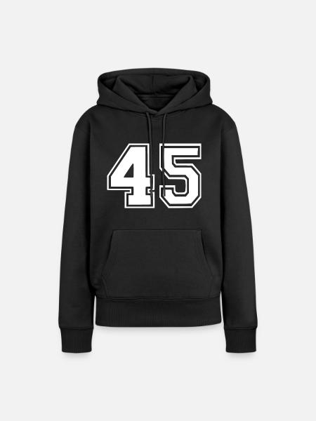 45 - Frauen Premium Bio Hoodie - Schwarz