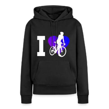 Vélo de route pour femmes Vélo de route Vélo de route Vélo de route - Sweat à capuche Premium bio Femme - noir - Devant - Julia (174cm)