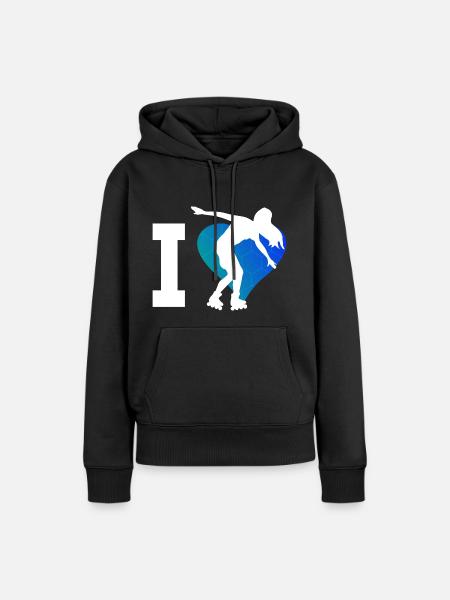 Rollerskaten Rollerskate Damen Roller Skates - Frauen Premium Bio Hoodie - Schwarz