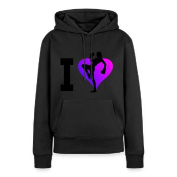 Boxe Kickboxing Kickboxing Hommes Kickboxing Kickboxing - Sweat à capuche Premium bio Femme - noir - Devant - Julia (174cm)