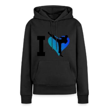 Boxe féminine Kickboxing Kickboxing Kickboxing - Sweat à capuche Premium bio Femme - noir - Devant - Julia (174cm)