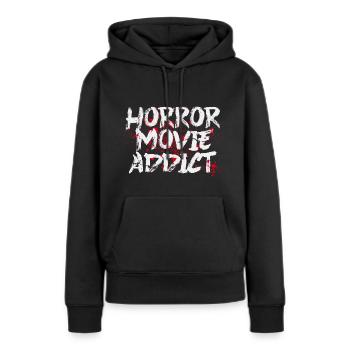 Accro aux films d'horreur - fan de films d'horreur - Sweat à capuche Premium bio Femme - noir - Devant - Julia (174cm)