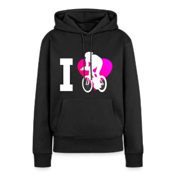 Cycliste de course de vélo de route Cycliste de course de vélo de route - Sweat à capuche Premium bio Femme - noir - Devant - Julia (174cm)