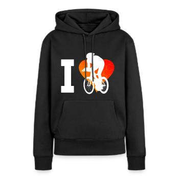 Cyclisme sur route hommes course cycliste vélo de route - Sweat à capuche Premium bio Femme - noir - Devant - Julia (174cm)