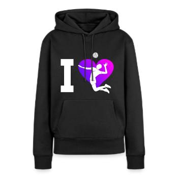 Beachvolleyball Beach Volley Volley Herren - Frauen Premium Bio Hoodie - Schwarz - Vorne - Julia (174cm)