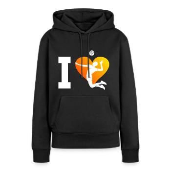 Volley Beach Volley Herren Beachvolleyball - Frauen Premium Bio Hoodie - Schwarz - Vorne - Julia (174cm)