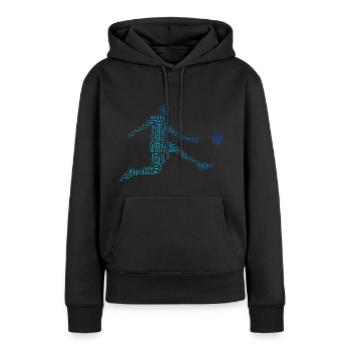 Fussballspielen Fussballspiel Fussball Herren - Frauen Premium Bio Hoodie - Schwarz - Vorne - Julia (174cm)
