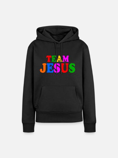 Team jesus lgbt - Frauen Premium Bio Hoodie - Schwarz