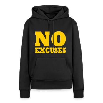 No excuses - Sweat à capuche Premium bio Femme - noir - Devant - Julia (174cm)