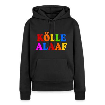 Kölle alaaf - Frauen Premium Bio Hoodie - Schwarz - Vorne - Julia (174cm)