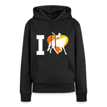 Voltige d’équipe Voltige Art équestre - Sweat à capuche Premium bio Femme - noir - Devant - Julia (174cm)