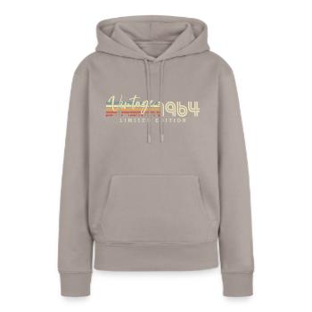 Vintage 1964 Jahrgang geboren Retro Geburtstag - Frauen Premium Bio Hoodie - Taupe - Vorne - Julia (174cm)