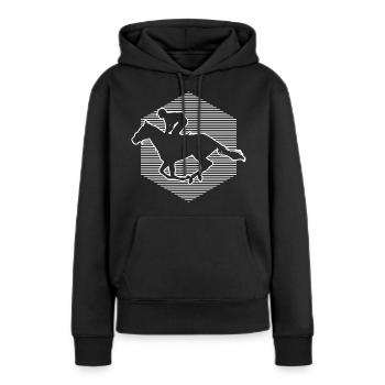 Cavalier de saut d'obstacles dressage équestre - Sweat à capuche Premium bio Femme - noir - Devant - Julia (174cm)