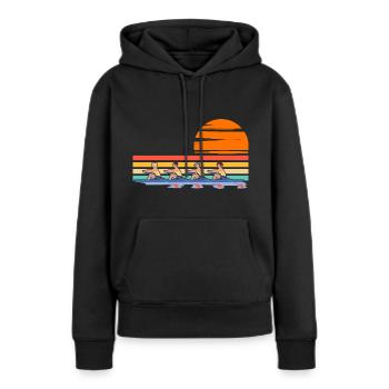 Aviron Femmes sans barreur Quatre - Sweat à capuche Premium bio Femme - noir - Devant - Julia (174cm)