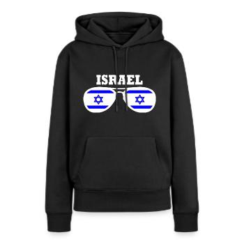 Israel - Sweat à capuche Premium bio Femme - noir - Devant - Julia (174cm)