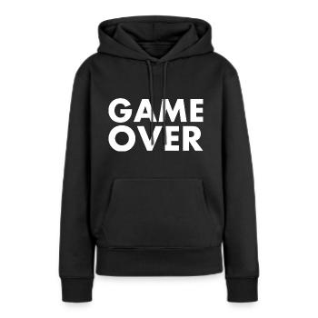 Game over - Sweat à capuche Premium bio Femme - noir - Devant - Julia (174cm)