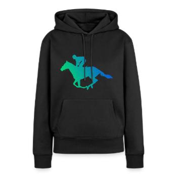 Équitation Équitation Équitation Hommes - Sweat à capuche Premium bio Femme - noir - Devant - Julia (174cm)
