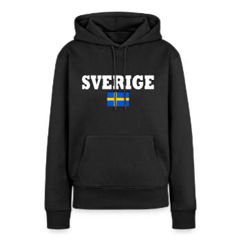 Sverige - Frauen Premium Bio Hoodie - Schwarz - Vorne - Julia (174cm)