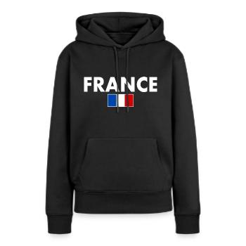 Frankreich - Frauen Premium Bio Hoodie - Schwarz - Vorne - Julia (174cm)