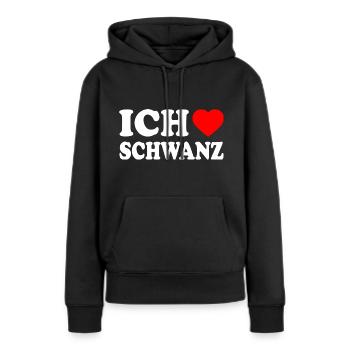 Ich liebe schwanz - Frauen Premium Bio Hoodie - Schwarz - Vorne - Julia (174cm)