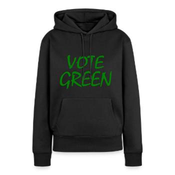 Vote green - Sweat à capuche Premium bio Femme - noir - Devant - Julia (174cm)