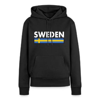 Schweden - Frauen Premium Bio Hoodie - Schwarz - Vorne - Julia (174cm)