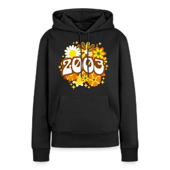 Frauengeburtstag 2003 20-jähriges Jubiläum - Frauen Premium Bio Hoodie - Schwarz - Vorne - Julia (174cm)