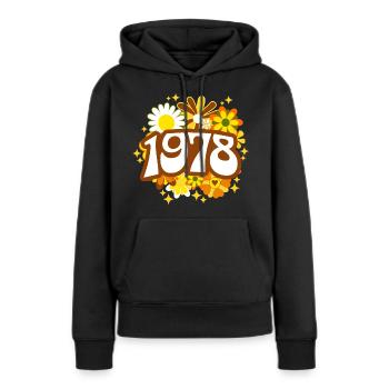 Birthday Party Woman 1978 45 years anniversary - Women’s Premium Organic Hoodie - black - Front - Julia (174cm)