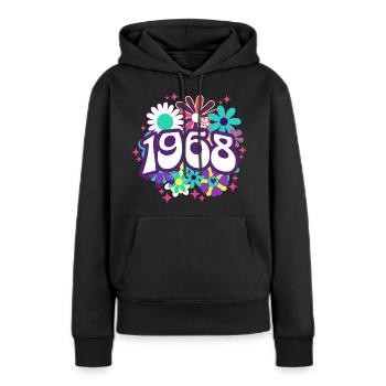 Birthday Party Woman 1968 55 Years Anniversary - Women’s Premium Organic Hoodie - black - Front - Julia (174cm)