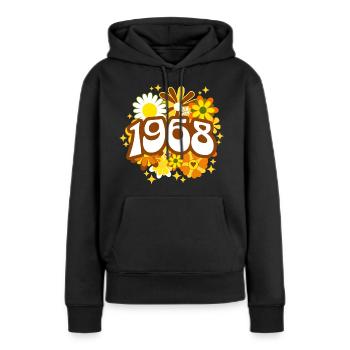 Birthday Party Woman 1968 55 Years Anniversary - Women’s Premium Organic Hoodie - black - Front - Julia (174cm)