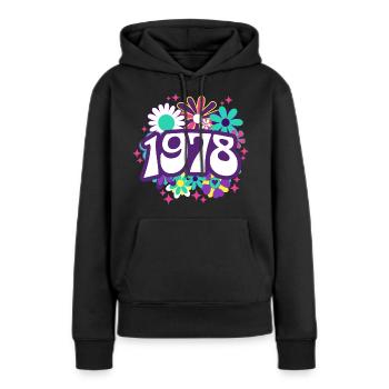Birthday Party Woman 1978 45 years anniversary - Women’s Premium Organic Hoodie - black - Front - Julia (174cm)
