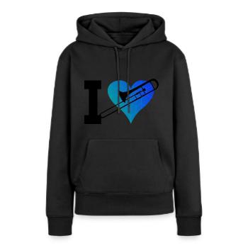 Blaskapelle Blechblasinstrument Tenorposaune - Frauen Premium Bio Hoodie - Schwarz - Vorne - Julia (174cm)