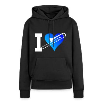 Posaunisten Blechblasinstrument Blaskapelle - Frauen Premium Bio Hoodie - Schwarz - Vorne - Julia (174cm)