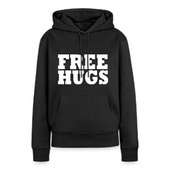 Free Hugs - Sweat à capuche Premium bio Femme - noir - Devant - Julia (174cm)