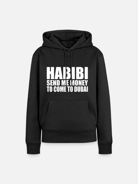 habibi come to dubai - Dame Premium hoodie, økologisk bomuld - sort