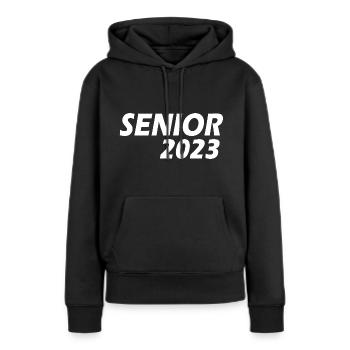 Senior 2023 - Sweat à capuche Premium bio Femme - noir - Devant - Julia (174cm)